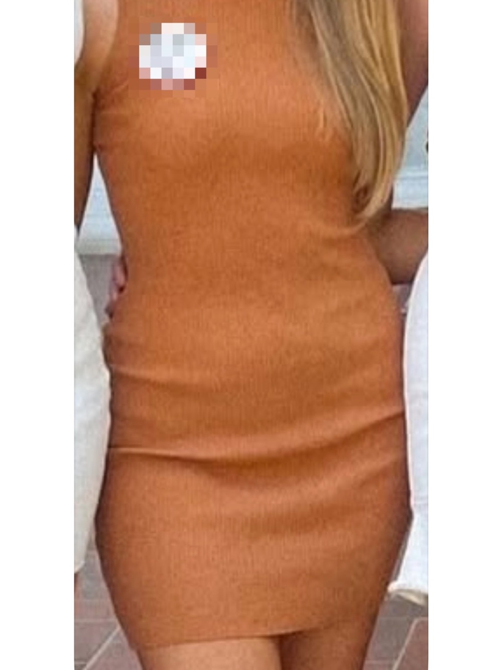 Brown/Orange Ribbed Mini Dress